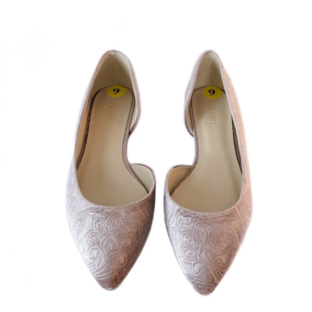 Nine West Flats Shoes Spruce D'Orsay Pink Evening Date Night Work Career EUC 9M
